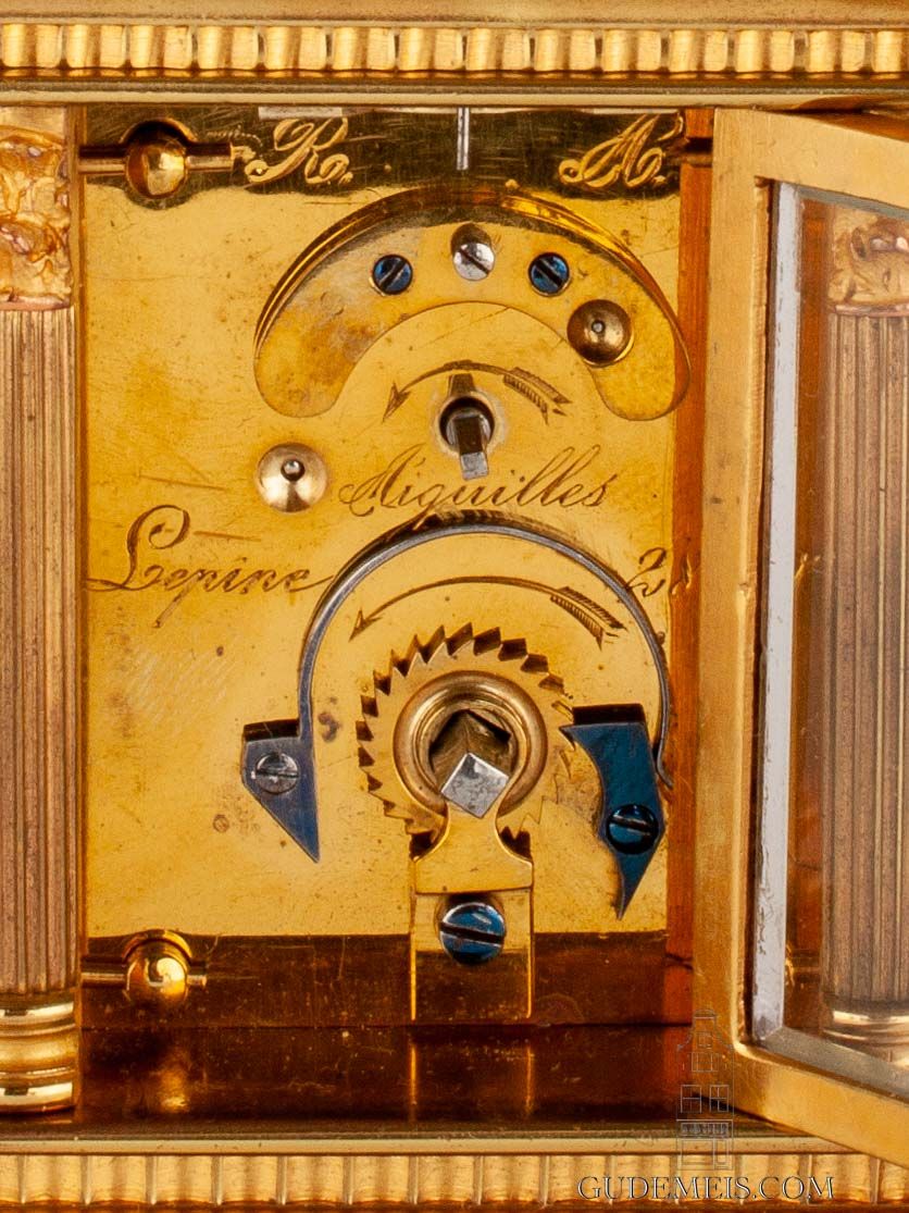 A small French glit brass travel clock by Lepine, circa 1900. - image 7