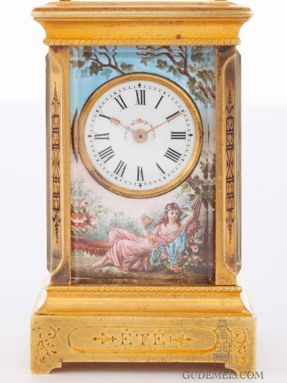A sub miniature Swiss gilt brass and enamel carriage clock, circa 1890. - image 3