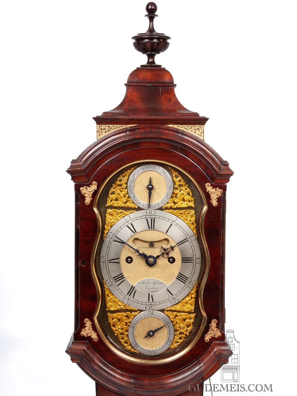 A very unusual English mahogany bracket wall clock, Chater & Sons. - image 7