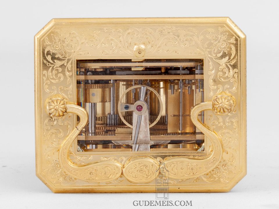 An early French carriage clock with chaff cutter escapement, Paul Garnier. - image 3