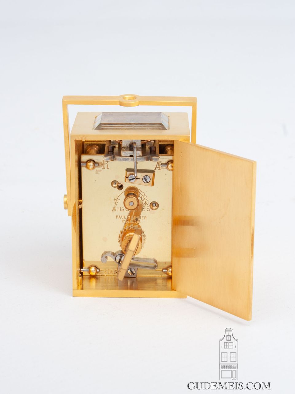 A small French gilt brass carriage clock, Paul Garnier - image 8