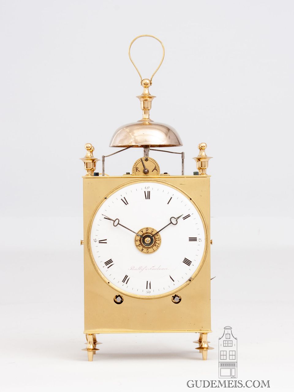 A French brass Capucine travel clock with strike and alarm, Ballif A Toulouse, circa 1800. - image 2