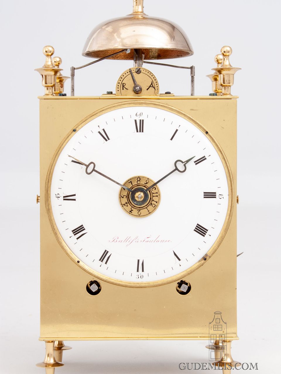 A French brass Capucine travel clock with strike and alarm, Ballif A Toulouse, circa 1800. - image 3