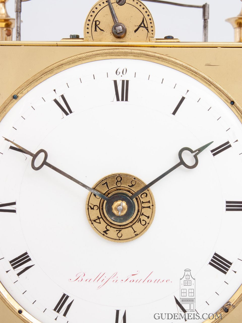 A French brass Capucine travel clock with strike and alarm, Ballif A Toulouse, circa 1800. - image 4