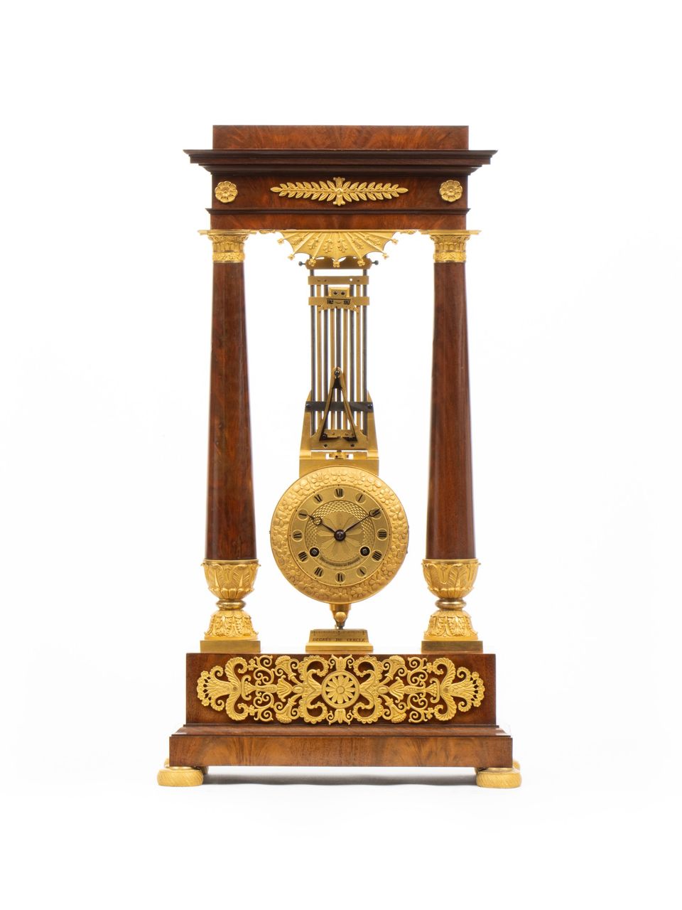 A French late Empire ormolu mounted portico mantel clock with oscillating movement, circa 1825. - image 2