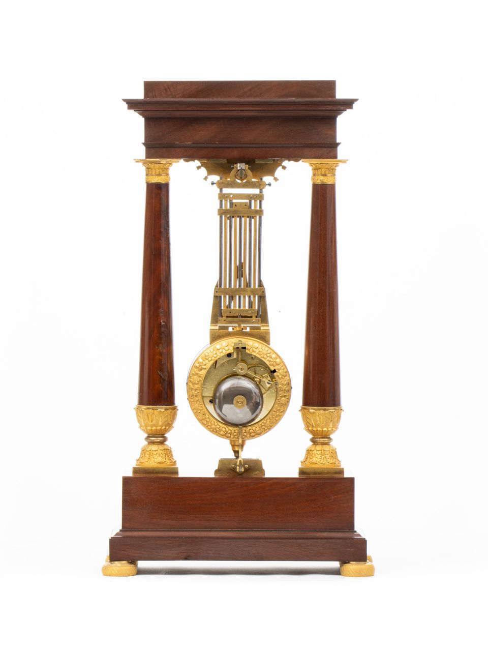 A French late Empire ormolu mounted portico mantel clock with oscillating movement, circa 1825. - image 3