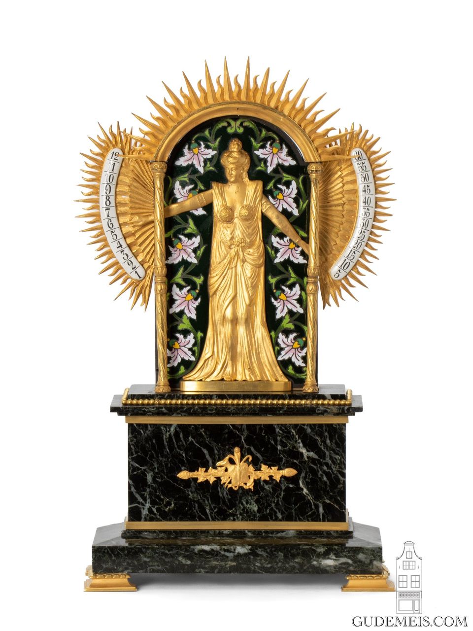 Eine seltene französische emaillierte und vergoldete Pendeluhr „Brass en l'air“, um 1880. - image 2