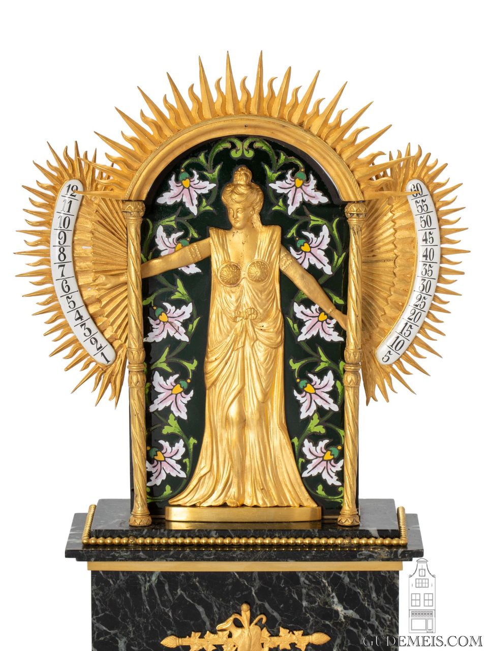 Eine seltene französische emaillierte und vergoldete Pendeluhr „Brass en l'air“, um 1880. - image 3