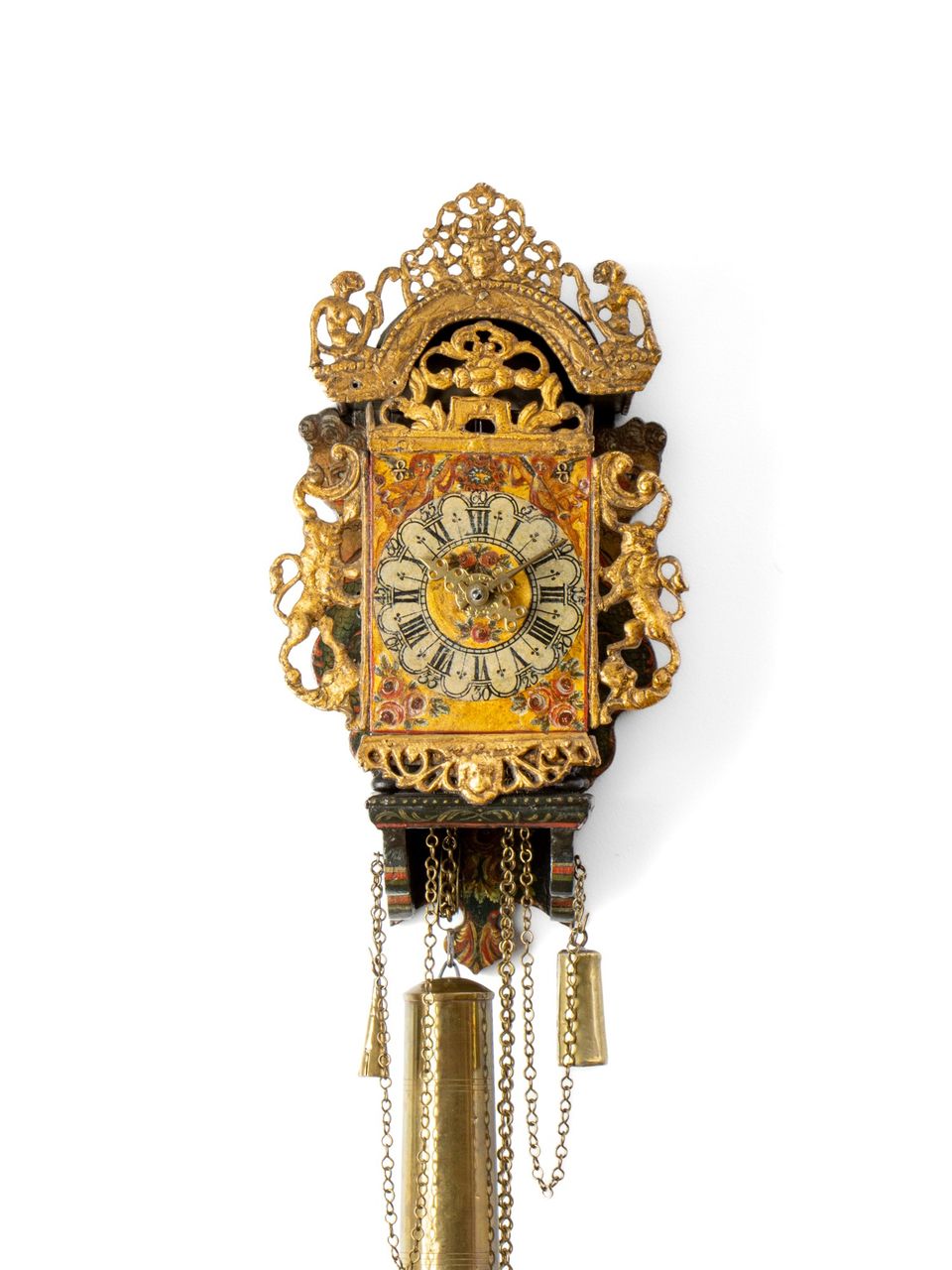 A miniature Dutch Frisian polychrome stoelschippertje ‘wall clock’, circa 1780 - image 2