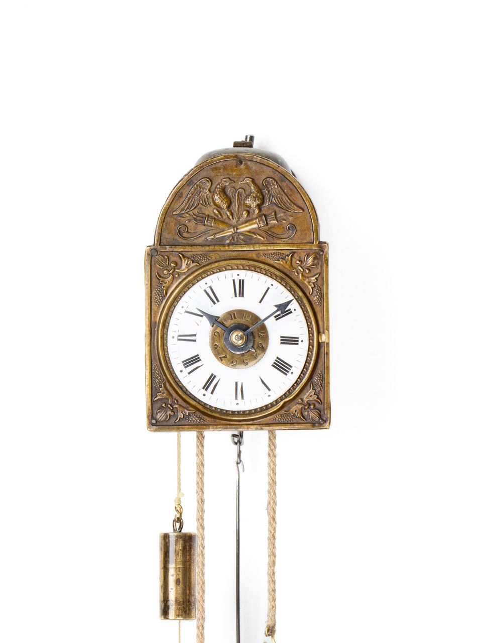 Une petite horloge murale miniature allemande du Sud "Sorg" avec réveil, vers 1840. - image 2