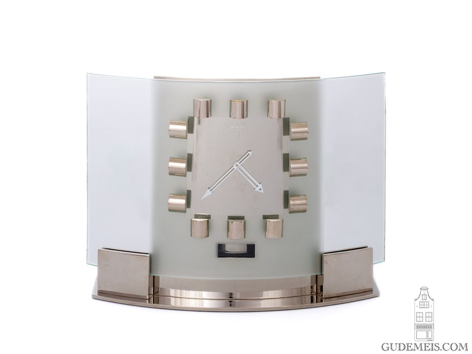 Ein seltener französischer Art-Deco-Chrom- und Glas-Reutter-Patent-Atmos-Uhr-Modell T5, ca. 1933 - image 2