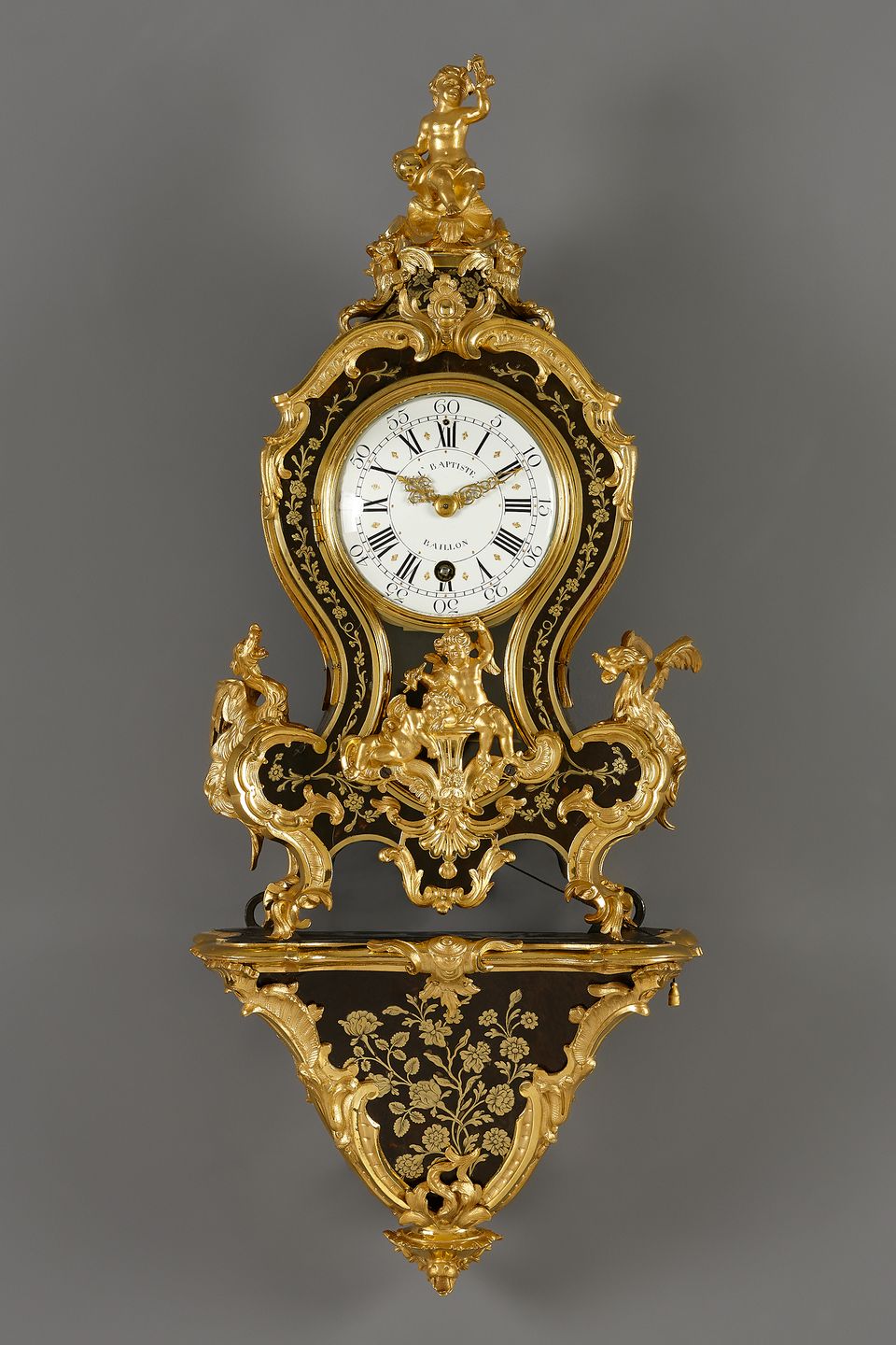 French Louis XV console clock, Baillon - image 2