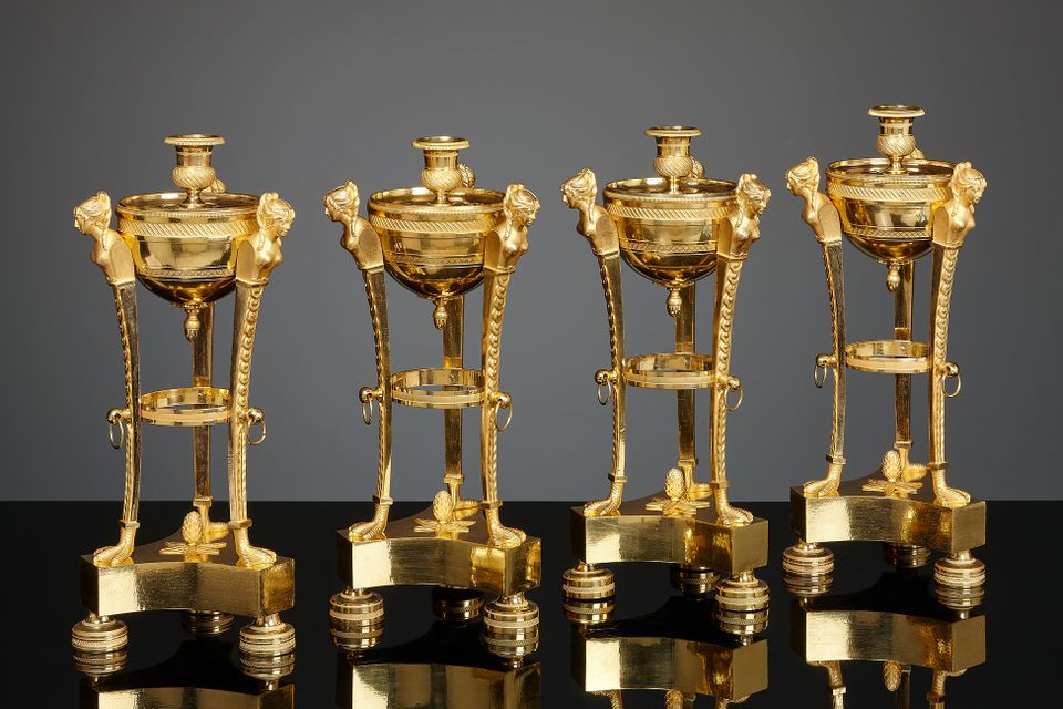 Vier Franse Empire cassolettes - afbeelding 2
