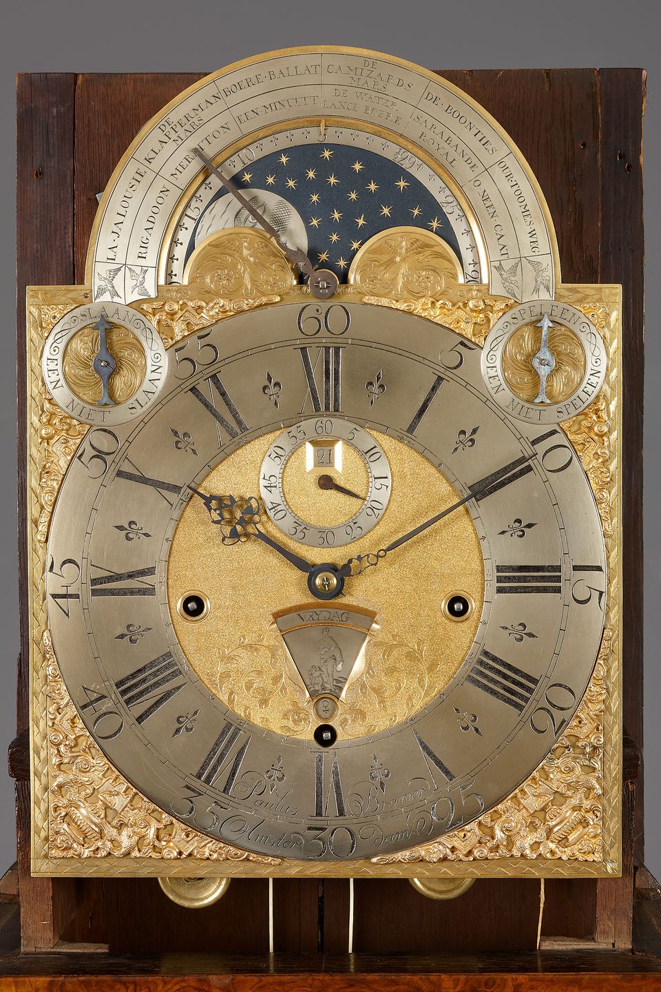 Dutch musical longcase clock, Amsterdam, Paulus Bramer - image 2