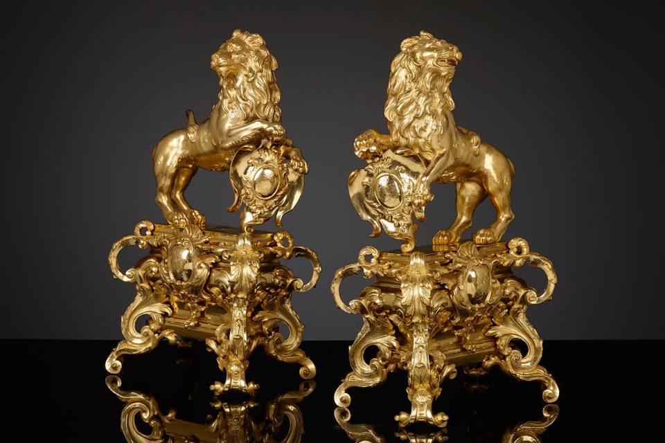Pair of French Régence Chênets - image 2
