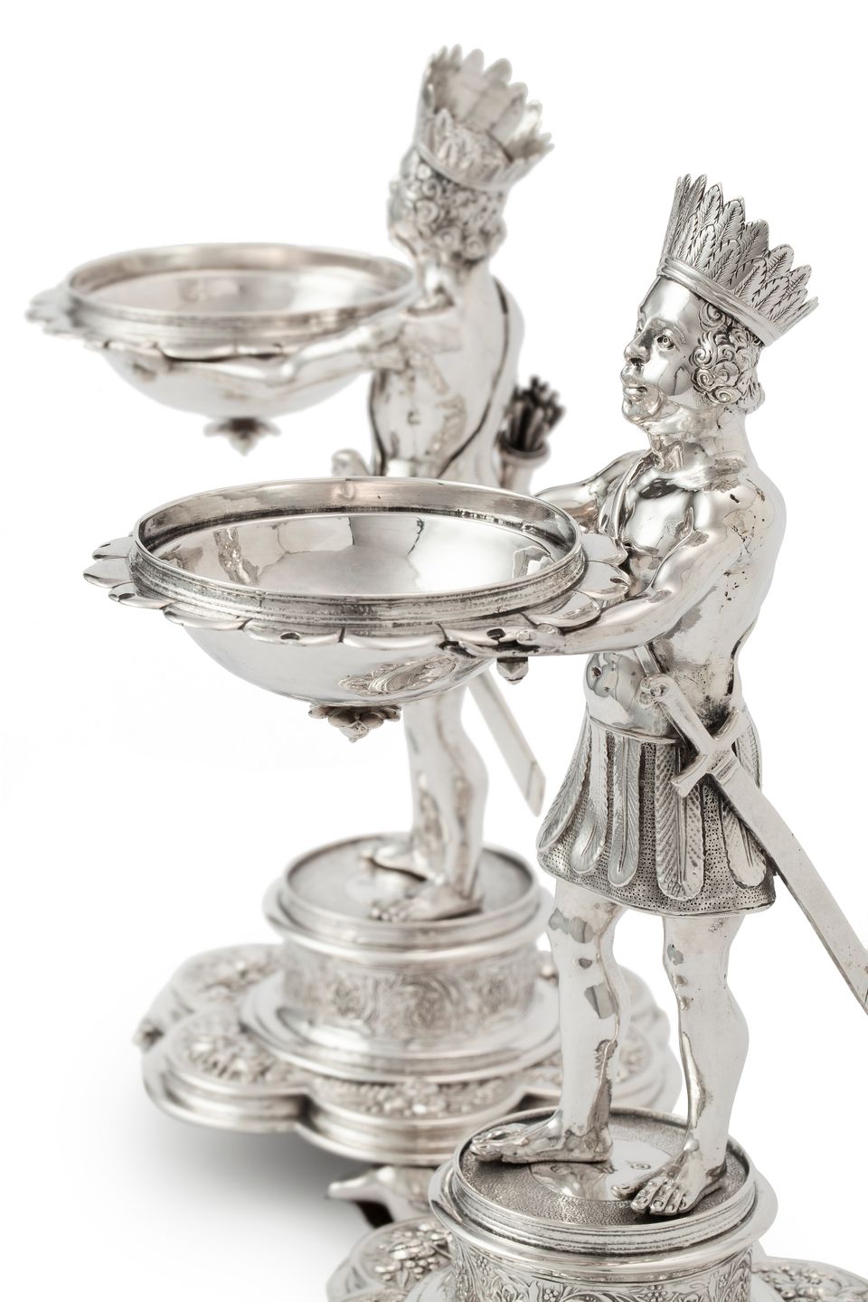 Paar zilveren zout- of suikervaten in de vorm van “Moren”, Adriaen Nicolaesz de Grebber, Delft, 1640 - afbeelding 3