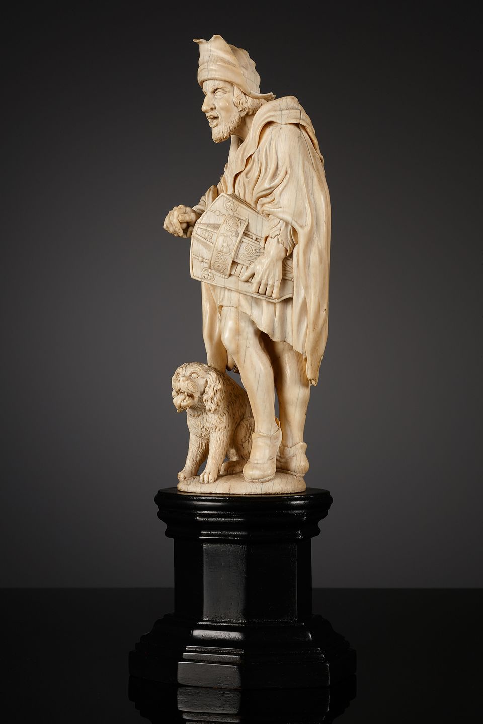 French Ivory Statuette of a Hurdy Gurdy Man - image 2