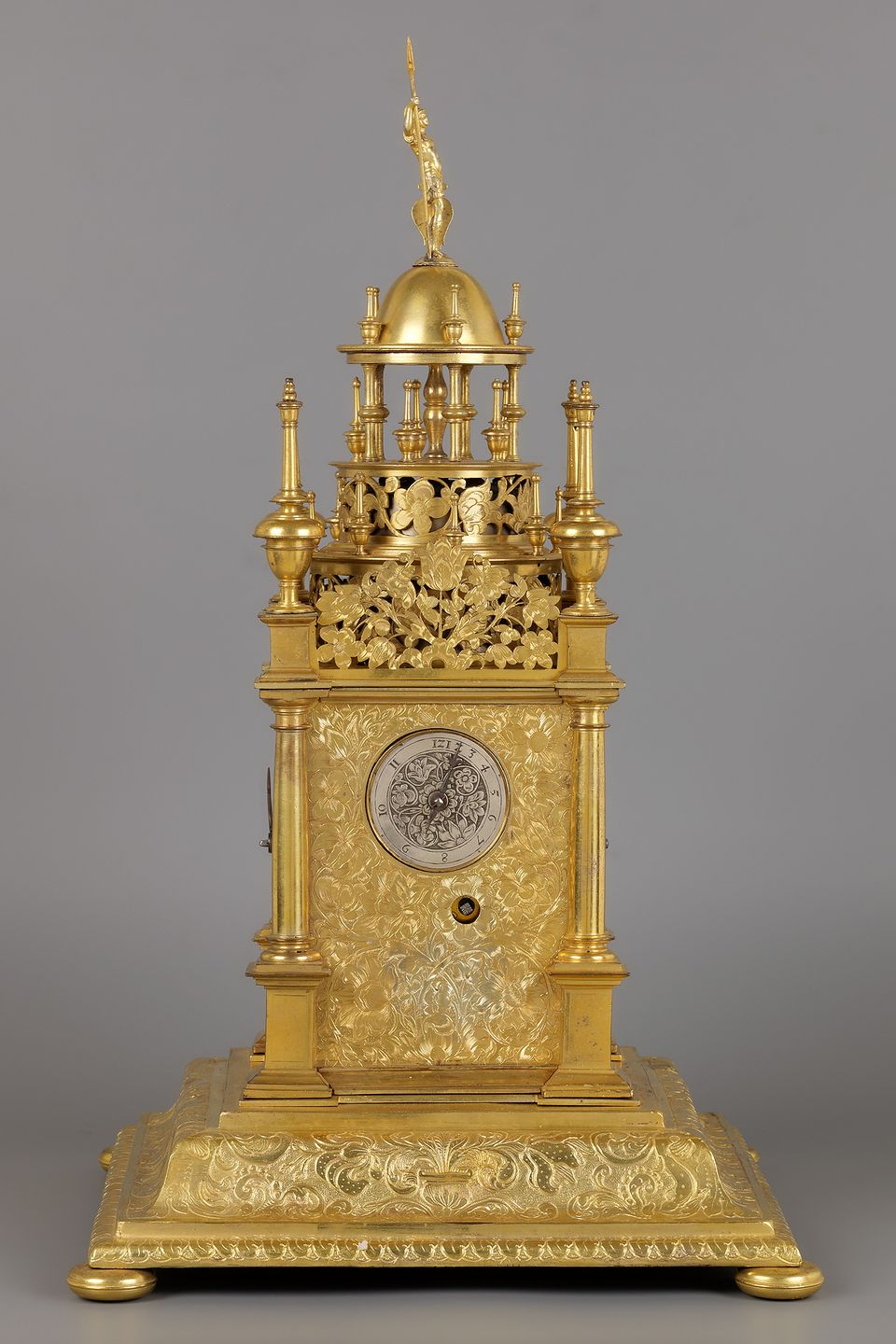German Renaissance Vertical Astronomical Table Clock - image 2