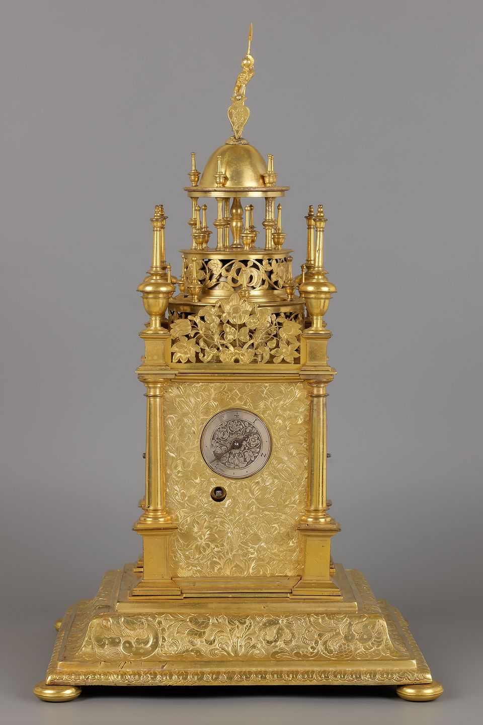 German Renaissance Vertical Astronomical Table Clock - image 4