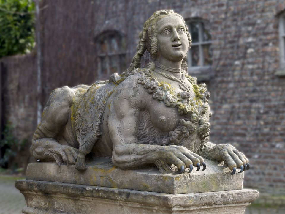Pair of French Sandstone Sphynxes - image 5