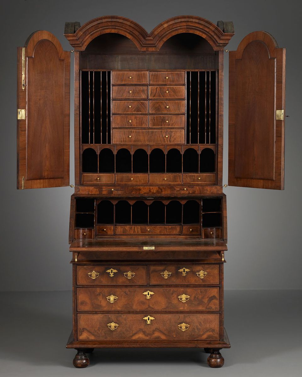 English Double Domed Bureau Bookcase - image 2