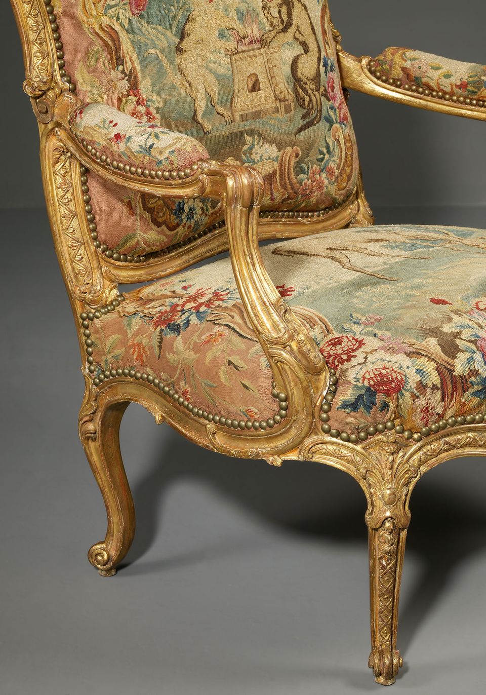 Pair of Louis XV gilt-wood Armchairs from the Waterford Suite, Jean Jacques Tilliard  - image 5