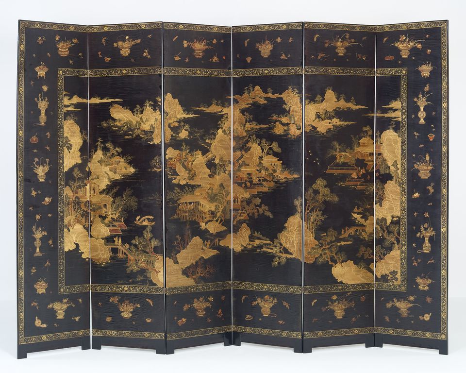 Japanese Six-fold Lacquered Screen - image 3