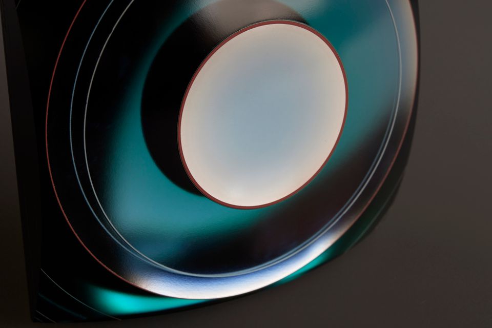 Laszlo Lukacsi (Hungarian, b.1961) 'Sea Eye' Laminated Glass Sculpture - image 3
