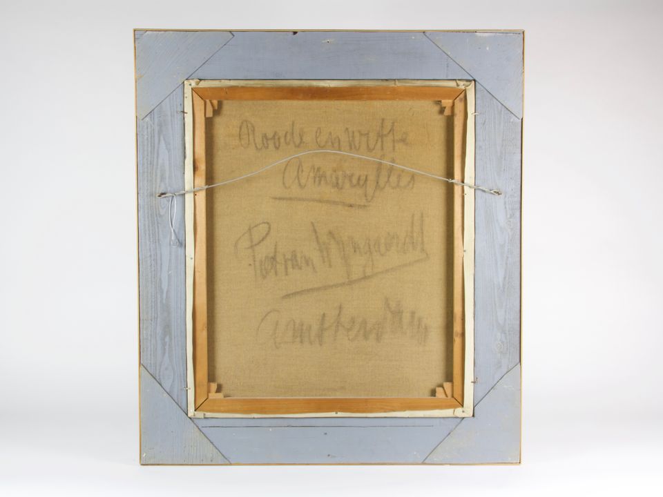 Petrus Theodorus (Piet) van Wijngaerdt, 'Roode en Witte Amaryllis', olieverf op doek, ca. 1925 - afbeelding 7
