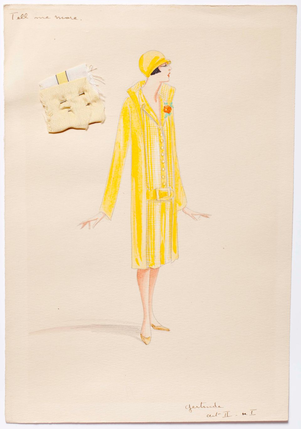 Charles LeMaire, Original Art Deco costume designs for George Gershwins Broadway musical 'Tell me More', 1920s - image 2