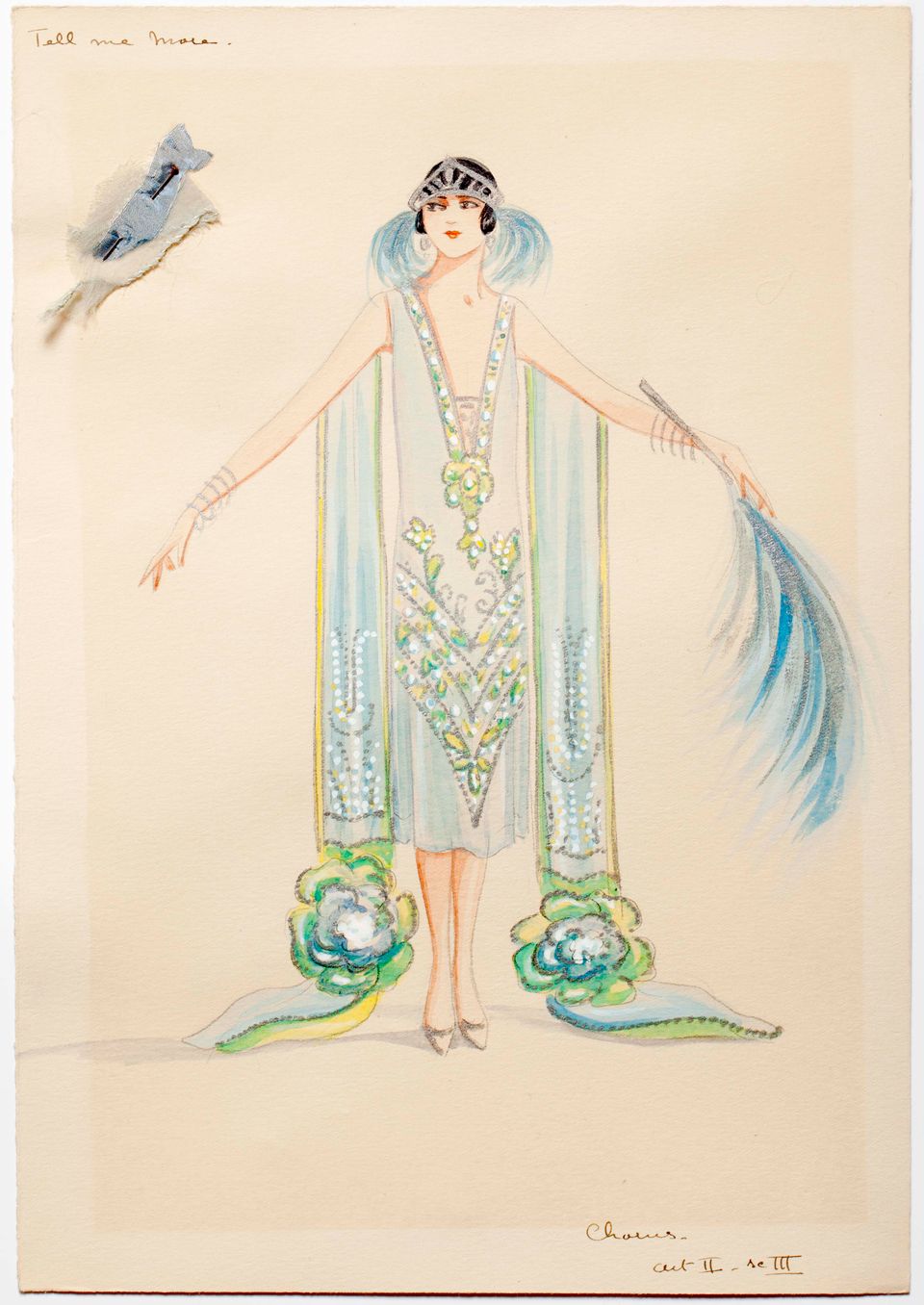 Charles LeMaire, Original Art Deco costume designs for George Gershwins Broadway musical 'Tell me More', 1920s - image 6