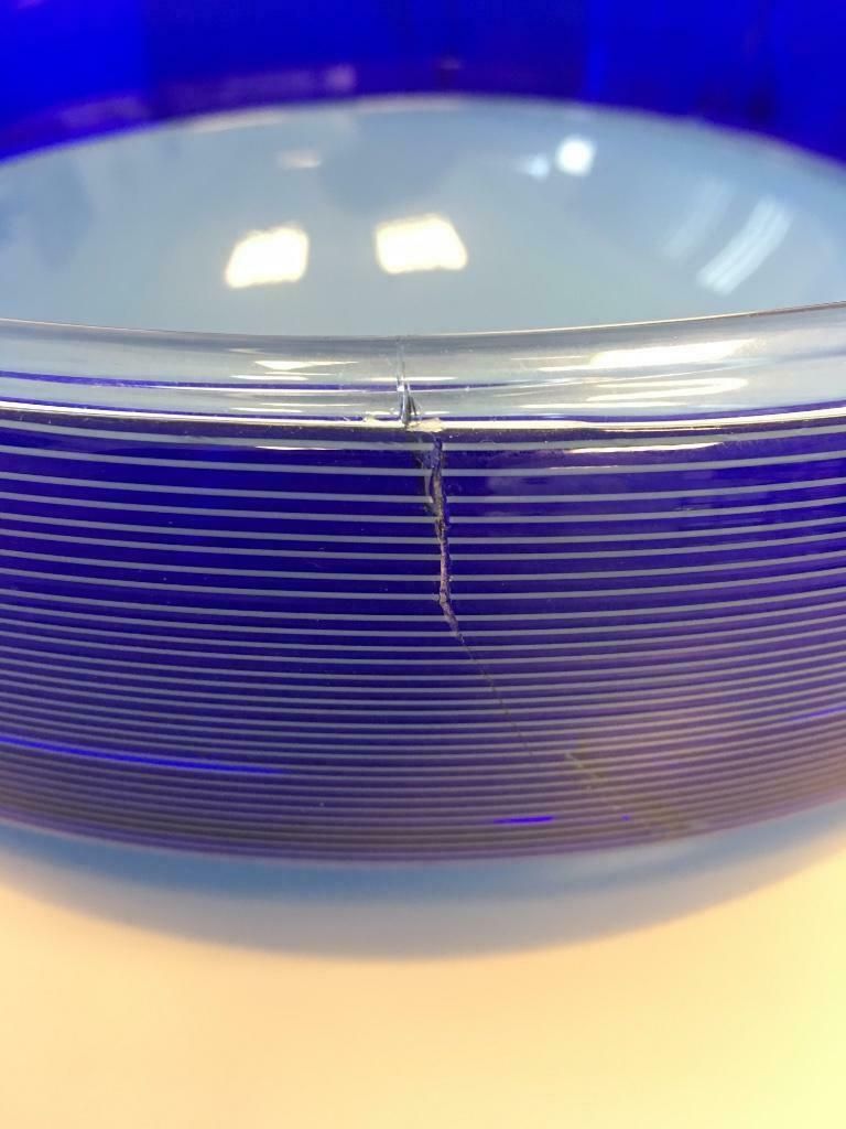 A.D.Copier, wide blue bowl, manufactured by Lino Tagliapietra and Bernard Heesen, 1990. - image 5