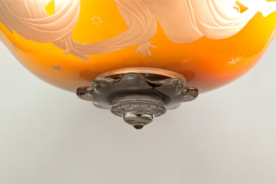 Sybren Valkema voor Glasfabriek Leerdam, Glazen plafondlamp met een deel van de dierenriem, 1947 - afbeelding 11