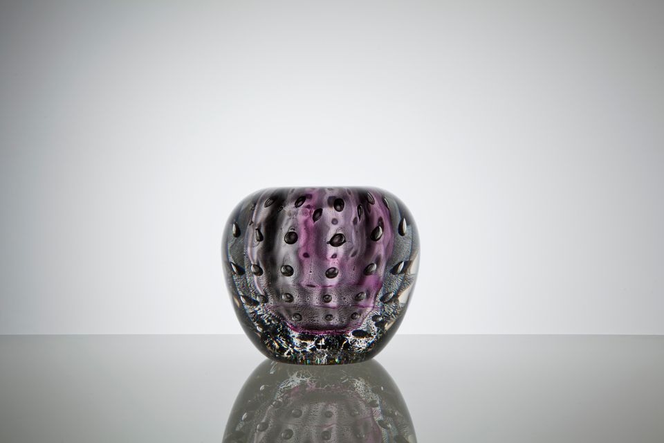 A.D. Copier, Unique thick glass bowl with antimony crackle, Glass factory Leerdam, 1949 - image 3