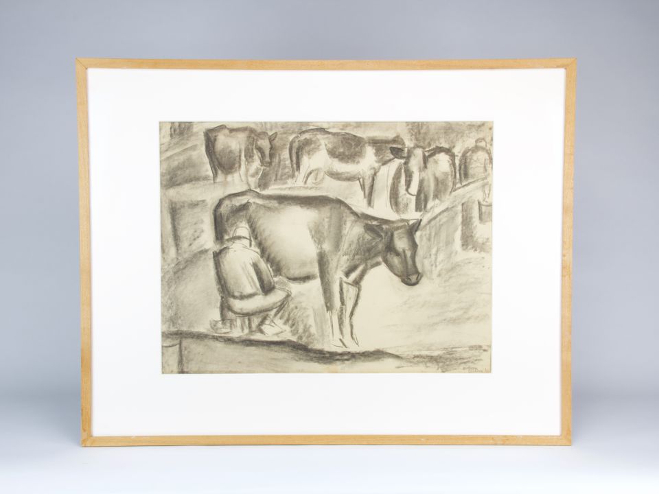 Leo Gestel, 'Beemster', charcoal on paper, 1922 - image 2