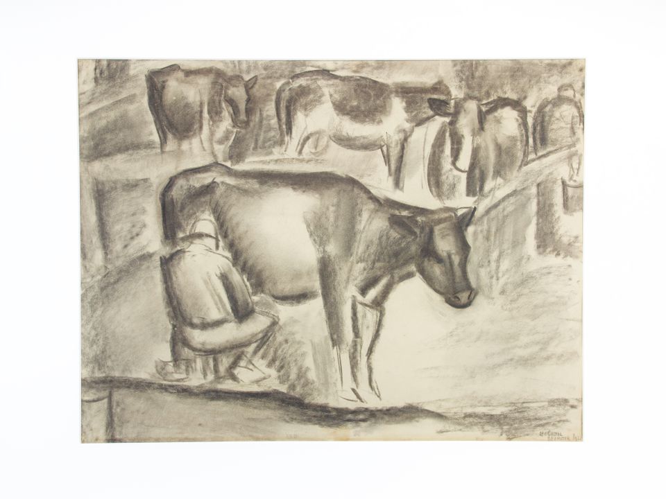 Leo Gestel, 'Beemster', charcoal on paper, 1922 - image 3