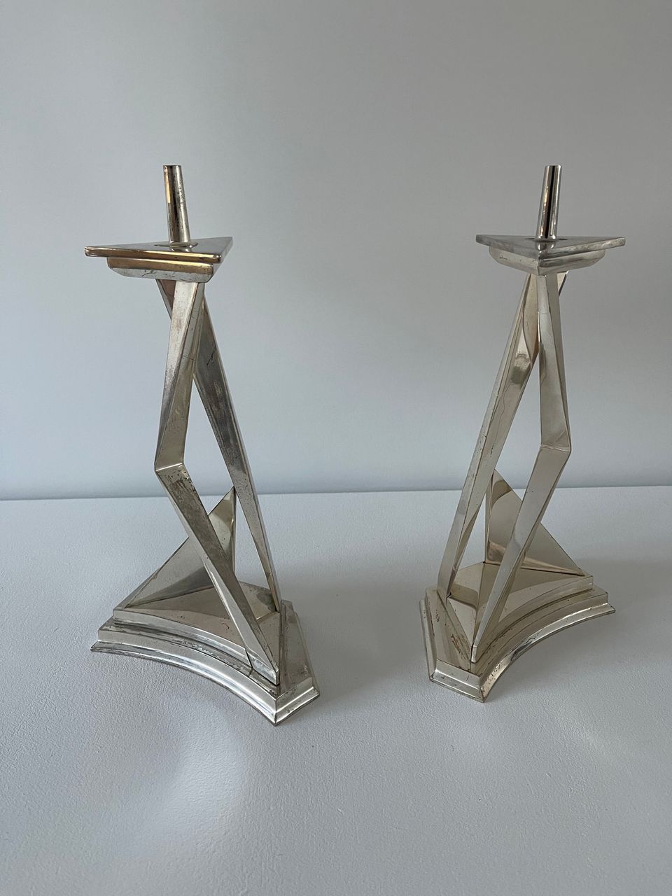 Salvadore Dali, a set CHROMIUM PLATED METAL PRICKET CANDLESTICKS: L'IMMORTALITI DE CASTOR ET POLLUX - image 2
