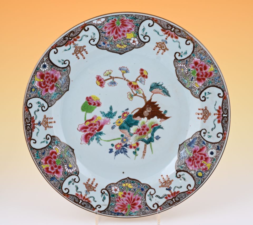 Twee Chinees porseleinen Famille Rose schotels - afbeelding 2
