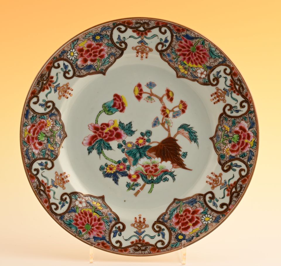 Twee Chinees porseleinen Famille Rose schotels - afbeelding 4