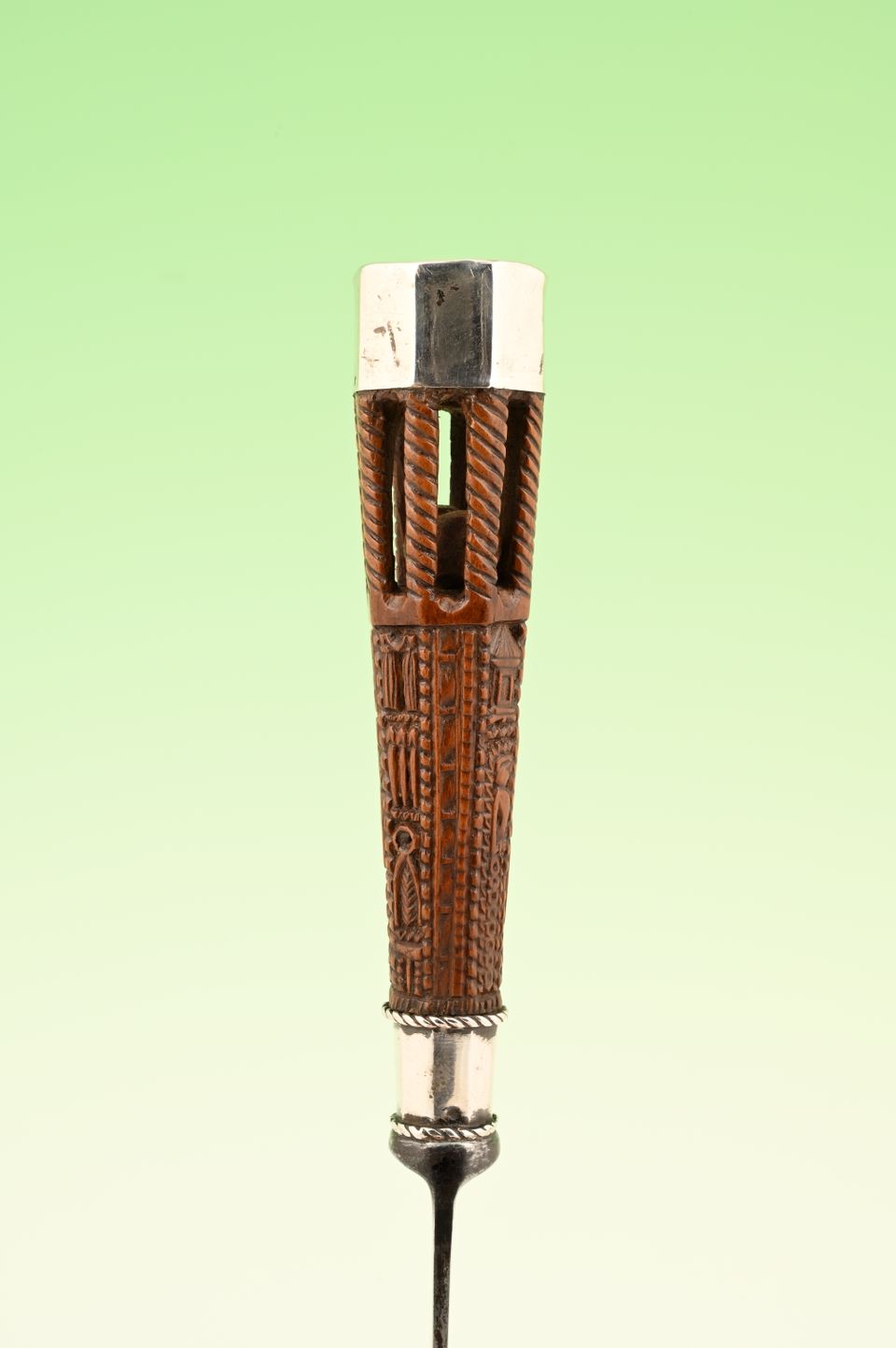 A Dutch beautifully carved palmwood knife. - image 5