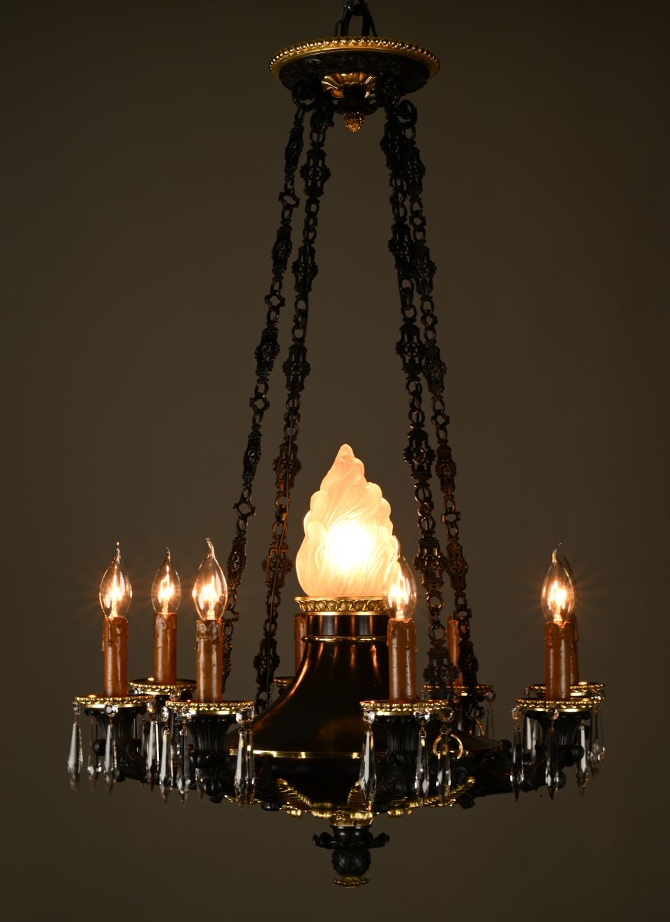 A bronze Empire style chandelier - image 4