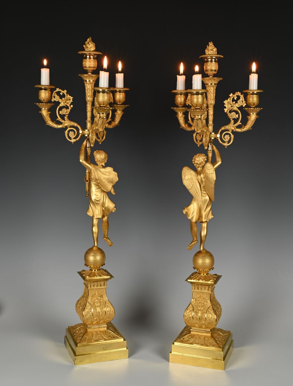 A pair of large ormolu Empire candelabras - image 2