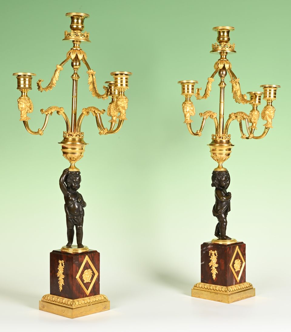 Een stel Directoire kandelaars - afbeelding 2
