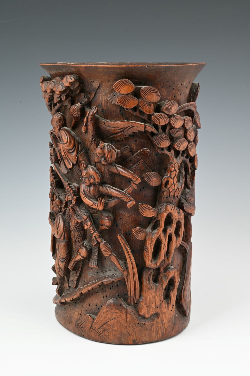 A Chinese bamboo brush pot - image 2