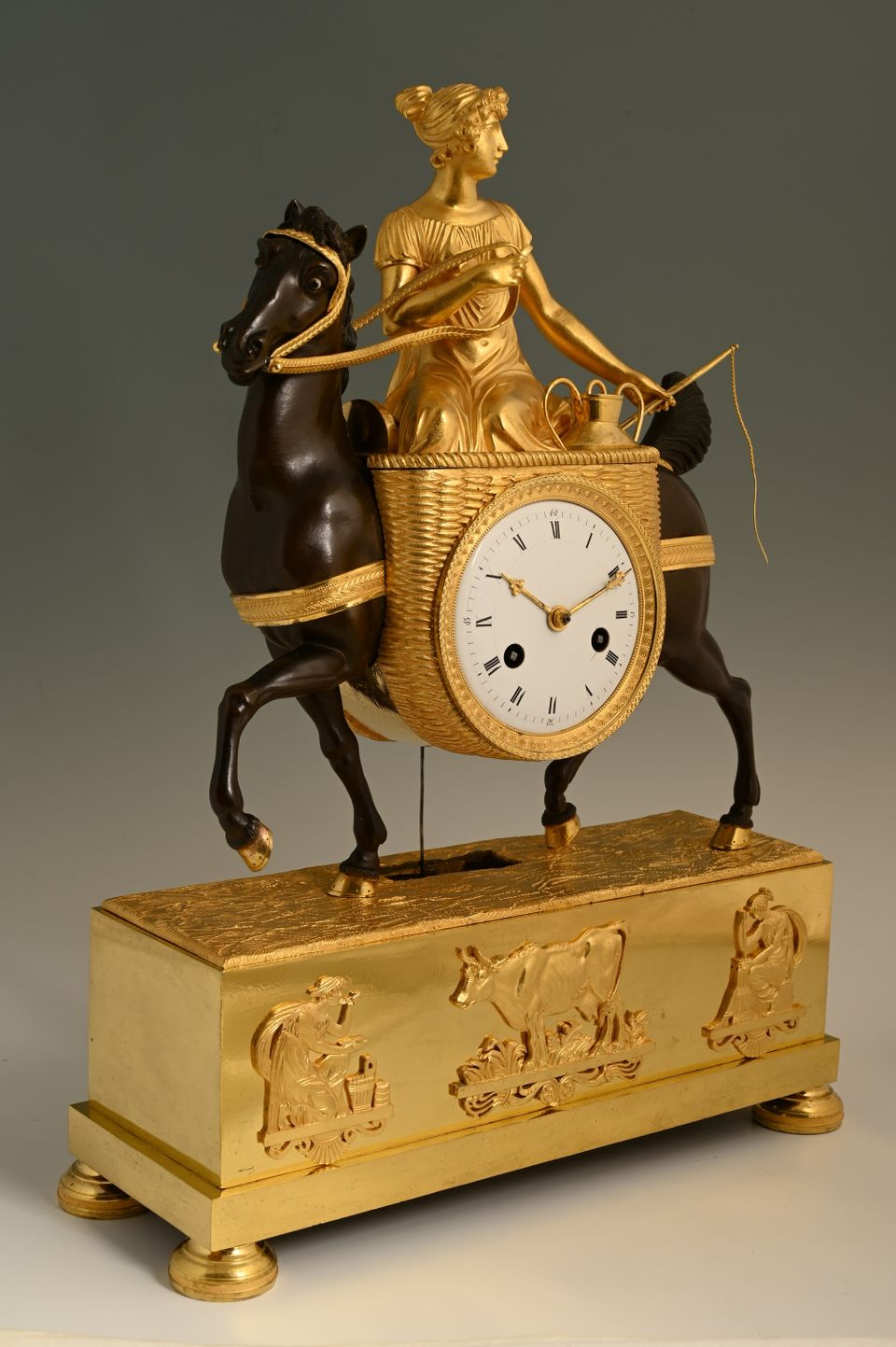 Empire pendule 'laitière à cheval' - afbeelding 3