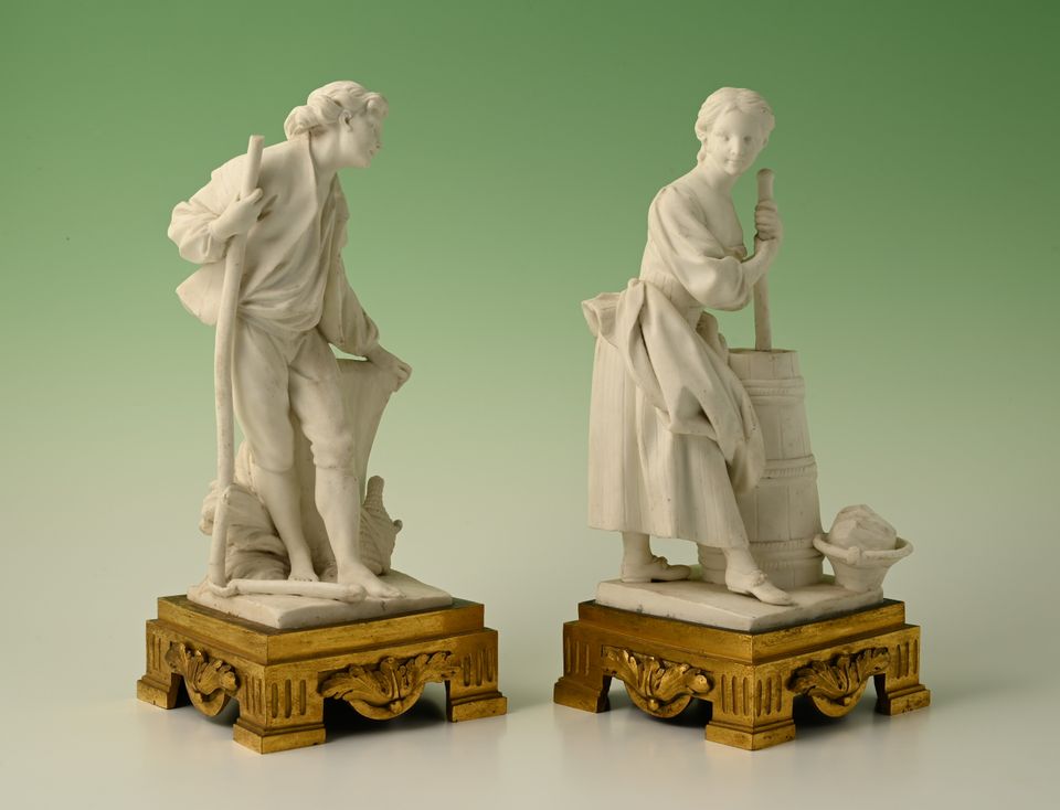 Een paar decoratieve biscuit-porseleinen beeldjes - afbeelding 3
