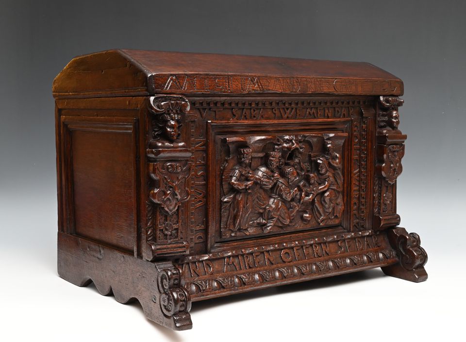 A 17th century oak bridal chest - image 4