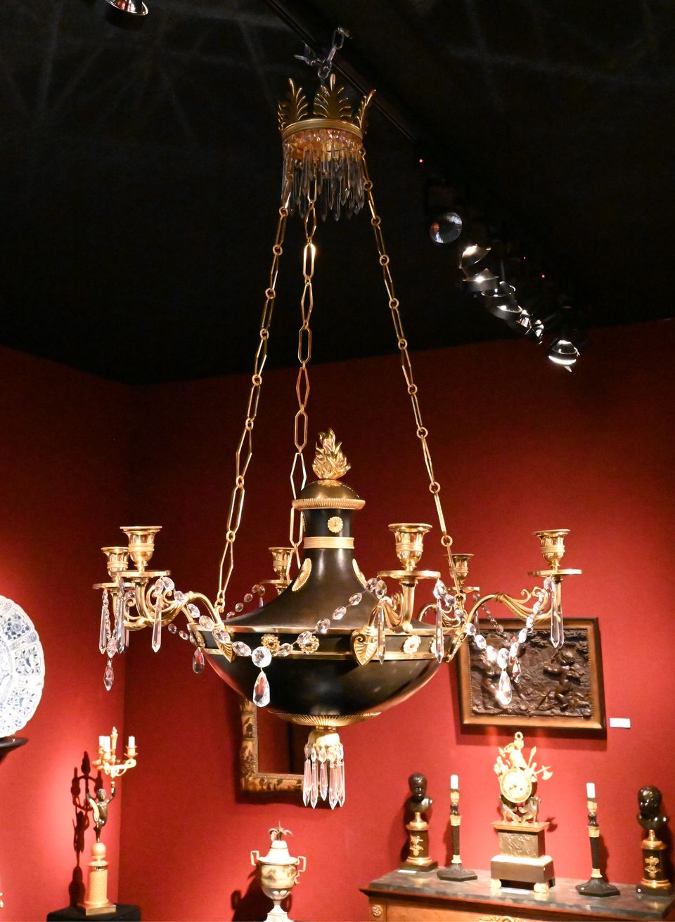 A rare near pair of Russian Empire discus chandeliers - image 4