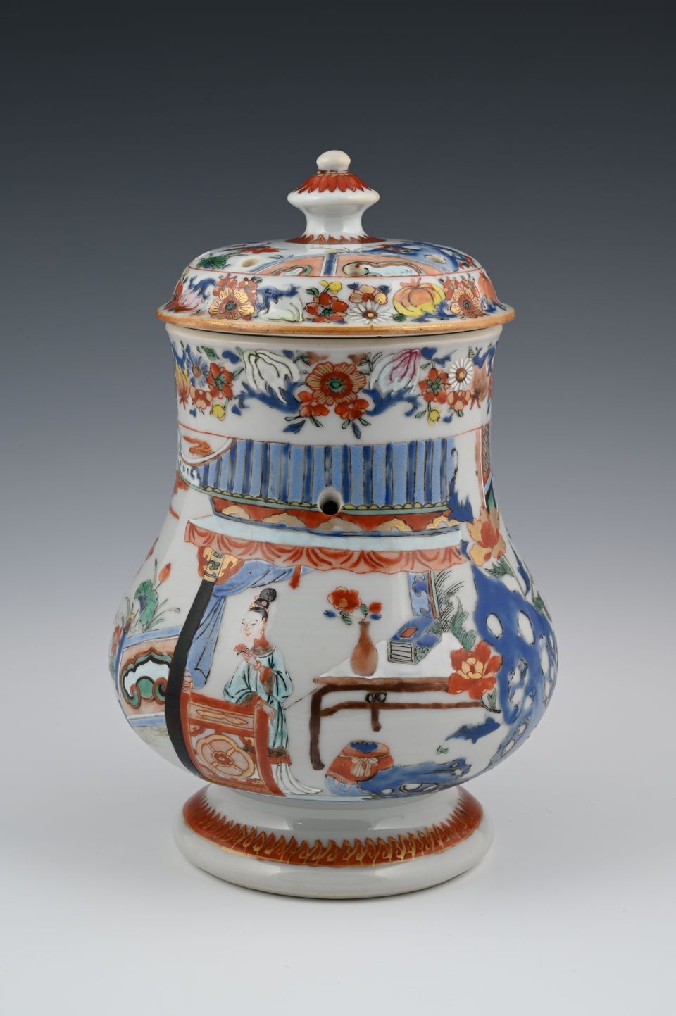 Chinese Famille Rose potpourri set - afbeelding 7