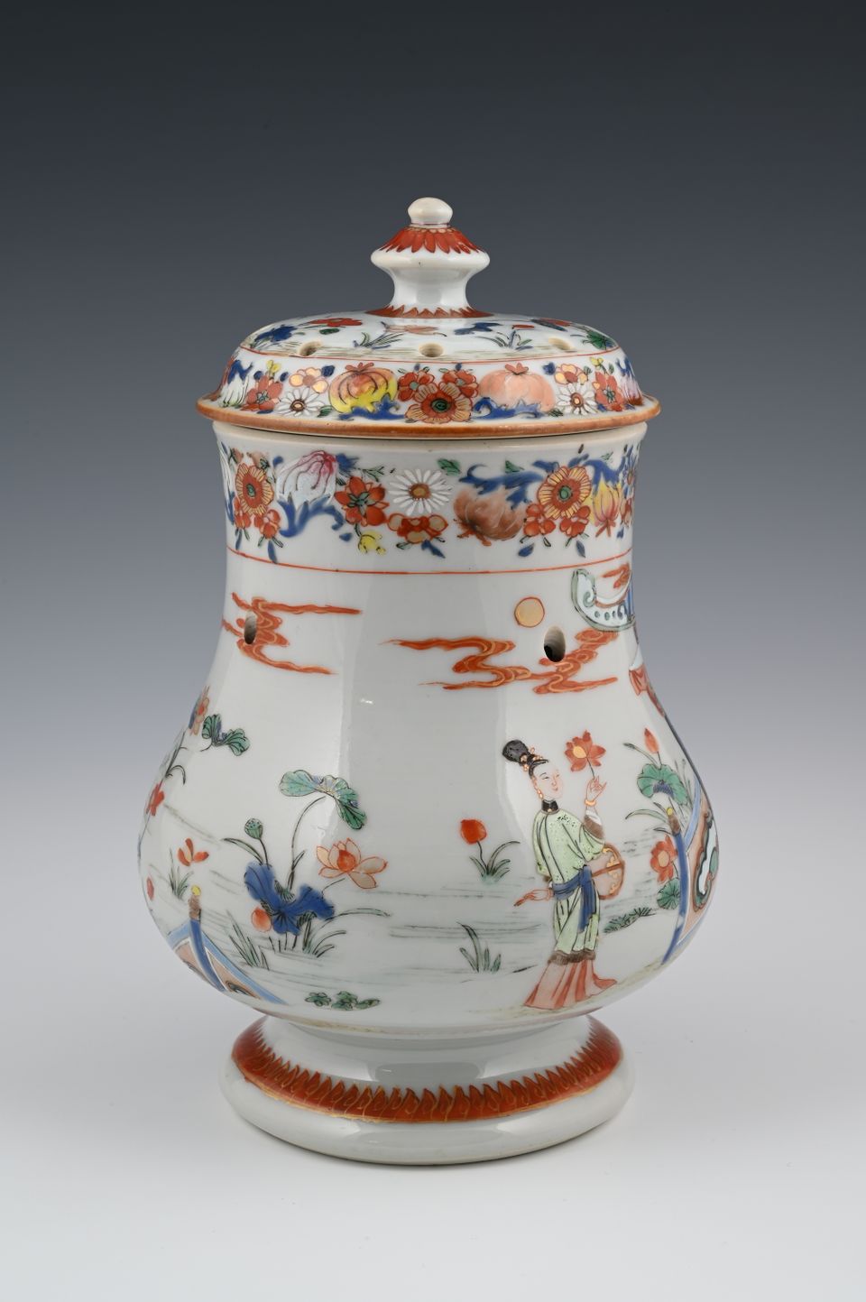 Chinese Famille Rose potpourri set - afbeelding 9
